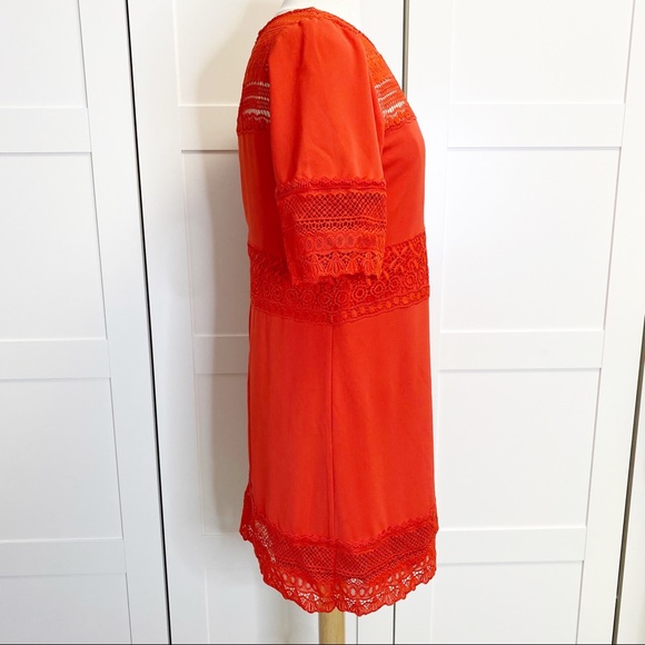 Parker Stephanie Dress Lace M NWT Red Flare - Picture 3 of 7